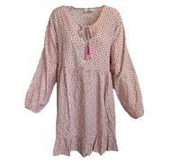 Zwillingsherz Kleid Sommerkleid Damen leicht und luftig Strandkleid Damen Sommer, Tunikakleid Damen, Hemdblusenkleid, Blusenkleid Tunika Kleid Ibiza Style Größe S/M