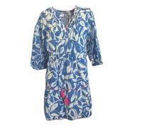 Zwillingsherz Kleid Blätter blau (L)