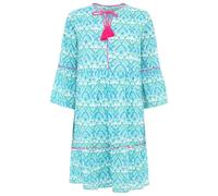 Zwillingsherz Kleid Sommerkleid Damen leicht und luftig Strandkleid Damen Sommer, Tunikakleid Damen, Hemdblusenkleid, Blusenkleid Tunika Kleid Ibiza Style Größe S/M