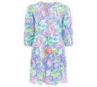 Sommerkleid ZWILLINGSHERZ ""Blumentraum"", Damen, Gr. XL, N-Gr, bunt (multi), Web, Obermaterial: 100% Baumwolle, gemustert, figurumspielend kniefrei, V-Ausschnitt, elastischer Bund mit Gummizug, Kleid