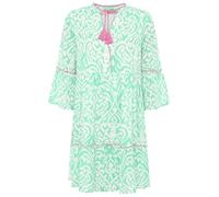 Zwillingsherz Kleid Sommerkleid Damen Strandkleid Ornamete Blusenkleid Tunika Baumwollkleid L/XL