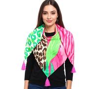 Zwillingsherz Dreieckstuch Leopard im Dschungel pink