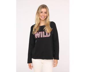 Zwillingsherz Longsleeve "Wild" in Schwarz - Größe L | Damen Tops