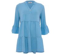 Zwillingsherz Musselin Kleid aus 100% Baumwolle mit V-Ausschnitt - Hochwertige Tunika für Damen Frauen Mädchen - Sommerbluse Freizeitkleid Strandkleid - Locker luftig perfekt für Frühling Sommer