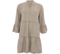 Zwillingsherz Musselin Kleid aus 100% Baumwolle mit V-Ausschnitt - Hochwertige Tunika für Damen Frauen Mädchen - Sommerbluse Freizeitkleid Strandkleid - Locker luftig perfekt für Frühling Sommer