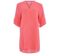 Zwillingsherz Musselin Longbluse aus 100% Baumwolle mit V-Ausschnitt - Hochwertige Tunika für Damen Frauen Mädchen - Sommerbluse Freizeitkleid Strandkleid - Locker luftig perfekt für Frühling Sommer