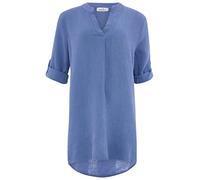 Zwillingsherz Musselin Longbluse aus 100% Baumwolle mit V-Ausschnitt - Hochwertige Tunika für Damen Frauen Mädchen - Sommerbluse Freizeitkleid Strandkleid - Locker luftig perfekt für Frühling Sommer