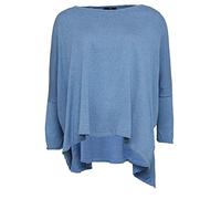 Zwillingsherz Poncho mit Baumwolle - Hochwertiges Cape für Damen - XXL Umhängetuch und Tunika mit Ärmel - Strick-Pullover - Sweatshirt - Stola für Sommer und Winter von Cashmere Dreams - jeans