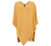 Zwillingsherz Poncho-Schal mit Kaschmir - Hochwertiges Cape für Damen - XXL Umhängetuch und Tunika mit Ärmel - Strick-Pullover - Sweatshirt - Stola für Sommer und Winter von Cashmere Dreams gelb