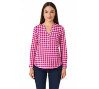 ZWILLINGSHERZ Pünktchen Damen Sommer-Bluse Tunika-Shirt mit Polka Dots 33095-1 Pink/Weiß S