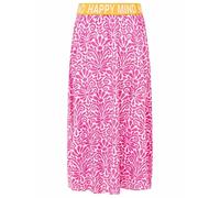 Maxirock ZWILLINGSHERZ "Geometric Flowers", Damen, Gr. S/M, pink, Web, Obermaterial: 100% Viskose, Röcke Maxirock, Florales Muster, Gummizug mit Schrift, leichtes Material, knöchellang (16623166-S) pi