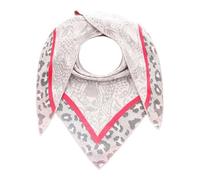 Modetuch ZWILLINGSHERZ "Dreieckstuch BW "Angry Leo"", Damen, orange (grau koralle), Strick, Obermaterial: 50% Baumwolle, 50% Polyacryl, Animalmuster, mehrfarbig, Modetücher, mit Leo-Kopf und auffällig