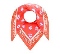 Dreieckstuch ZWILLINGSHERZ ""Luxury Vibes"", Damen, orange (orange pink gelb), Strick, Baumwollmischung, Modetücher, Feinstrick, Blumenmotiv, Statement, wärmend (90924914-0) orange pink gelb
