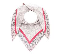 Modetuch ZWILLINGSHERZ "Dreieckstuch BW "Angry Leo"", Damen, orange (grau koralle), Strick, Obermaterial: 50% Baumwolle, 50% Polyacryl, Animalmuster, mehrfarbig, Modetücher, mit Leo-Kopf und auffällig