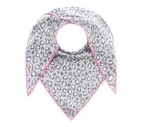 Dreieckstuch ZWILLINGSHERZ ""Summer Lacey"", Damen, grau neonpink, Strick, Baumwollmischung, Animalmuster, mehrfarbig, Modetücher, Feinstrick, Leomuster, Neonkante (41048656-0) grau neonpink