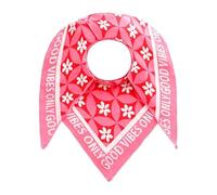 Dreieckstuch ZWILLINGSHERZ ""Luxury Vibes"", Damen, rot pink, Strick, Baumwollmischung, gemustert, mehrfarbig, modisch, Modetücher, Feinstrick, Blumenmotiv, Statement, wärmend (62844624-0) rot pink