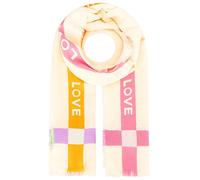 Schal ZWILLINGSHERZ ""Love & More"", Damen, beige, Web, Polyester, mehrfarbig, Modetücher Schal, stylischer Schal mit Schriftzug (55012213-0) beige