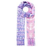 Schal ZWILLINGSHERZ "Love & More", Damen, mittelblau, Web, Polyester, Modetücher Schal, stylischer Schal mit Schriftzug (59076800-0) mittelblau