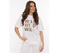 Zwillingsherz Shirt "Wild Wild Wild" in Weiß - Größe M | Damen Tops