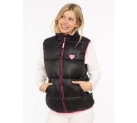 Zwillingsherz Steppweste Teddy Wendbar Schwarz in S XL