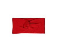 Zwillingsherz Stirnband aus 100% Kaschmir - Hochwertiges Strick-Kopfband im Uni Design für Damen Frauen Mädchen - Wolle - Ohrenschutz - Haarband - warm und weich für Frühjahr Herbst und Winter - rot