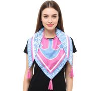 ZWILLINGSHERZ Strass Anker Dreiecks-Tuch im maritimen Design und Statement Print Mode-Tuch 3014D-0204-18 Hellblau/Rosa/Weiß