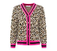 Zwillingsherz Strickjacke Damen - Strick-Cardigan mit Leopardenmuster - warme Strickjacke Damen Schwarz - Leo Jacke Damen, Strickjacke Damen Kurz Damen Strickjacken Größe S/M