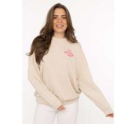 Zwillingsherz Sweatshirt "Feel Good Club" in Beige - Größe L/XL | Damen Sweatshirts Jacken