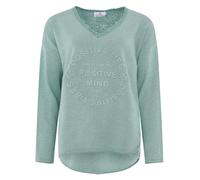 Zwillingsherz Sweatshirt "Positive Mind" in Grün - Größe S/M | Damen Sweatshirts Jacken