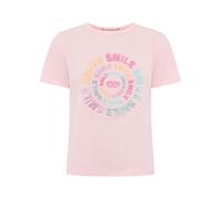 Zwillingsherz T-Shirt für Damen aus Baumwolle - Kurzarm Shirt mit kleinem Schriftzug & Herzmotiv - Frauen Basic Shirt Casual Freizeit Sommer - Damen Oberteil Smile Design