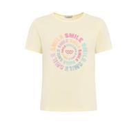 Zwillingsherz T-Shirt für Damen aus Baumwolle - Kurzarm Shirt mit kleinem Schriftzug & Herzmotiv - Frauen Basic Shirt Casual Freizeit Sommer - Damen Oberteil Smile Design
