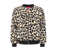 Zwillingsherz Teddy-Bomberjacke im Leo-Muster - Damen Übergangsjacke - Kurze stylische Jacke für Frühling & Herbst - Kuschelige Outdoorjacke mit Reißverschluss - Trendpiece für Alltag & Freizeit