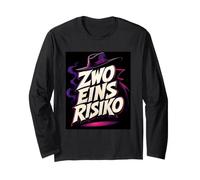 Zwo Eins Risiko Lustiger Spruch Retro Comic Style Langarmshirt