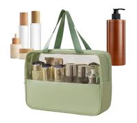 Zwpontia Kosmetiktasche, Reise-Make-up-Tasche, Reißverschluss, tragbar, wasserdicht, Kulturbeutel, durchsichtiges Fenster, Tragetasche für Mädchen, Schmuck, Badezimmer, Verpackung, Zug, Dusche, Auto