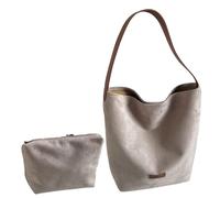 ZWTPGKRD 2 Stück Geräumige Wildleder Eimertasche Leichte Unterarm Schultertasche Mit Kosmetik Für Die Arbeit Tägliche Essentials Praktische Wildleder Umhängetasche