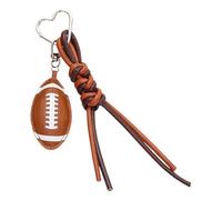 ZWTPGKRD Handgefertigter geflochtener Schlüsselanhänger aus PU-Leder mit Basketball- und Tennis-Designs, ideal als Taschenanhänger oder handgefertigter Schlüsselanhänger, Fußball-Anhänger, One size