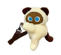 ZWTPGKRD Stofftier-Umhängetasche mit dick gepolstertem Schultergurt, große Kapazität, für den täglichen Gebrauch und Reisen, PP-Baumwolle, Schultertasche für Damen, beige, One Size