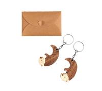 ZWWOGE 2 Otter Schlüsselanhänger Paar mit Geschenkkarte & Umschlag - Personalisierbares Freundschaftsgeschenk für Kinder, Paare & beste Freunde - Inklusive Wächter-Engel Motiv