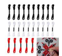 ZWWOGE Stickgarn Set Mit 25 Knäuel In Schwarz, Weiß & Rot - Perlgarn Für Kreuzstich, Armbänder Knüpfen & Handarbeit - Hochwertiges Baumwoll-Garn Für Freundschaftsbänder Stickgarn Schwarz Dmc Stickgarn