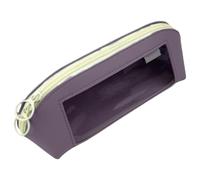 zwxqe Large Pencil Case, Leather Clear Organizer Container, Stationery Zipper Storage Pouch, Pencil Holder, School Supplies for Scissors Rulers Erasers Notes, 9.25x3.15x3.35 inches