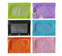 zwxqe Toy Storage Bags, Cute Puzzle Bags, Aesthetic Waterproof Organizer Pouch, Reusable Zip Travel Bag, 9.84x7.09 inches Rainbow Pendant Carry Case for Students Teens College Women