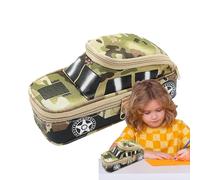 zwxqe Zippered Pencil Pouch, Car-Shaped Pencil Case, Large Capacity Pen