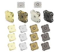 ZWZNBL Magnetische Druckknöpfe, 16 Stück, Metall, Antike Bronze, Elektrisches Silber, Pistolenschwarz, Gold, 1,4 cm & 1,8 cm, Flach, Multifunktional für Bekleidung, Taschen & DIY-Projekte