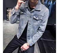 ZX enimjacke Männer Loch Retro Motorrad Basic Mantel Streetwear Hip Hop Bomber Jacke Cowboy Männer Jean Jacke-Blue,M