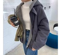 ZXCL Frauen übergroßen Parkas mit Kapuze Dicker Mantel Damen weiche Kawaii Jacken doppelseitige Oberbekleidung Herbst Winter warmes langarmes Oberteile-Navy,M