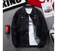 ZXCL Übergroße Denimjacke 8XL 7XL 6XL Herrenmode Bomber Jacke Baumwolle Solide Langarm Jacke 2021 Jacken Mannmäntel-Black,8XL