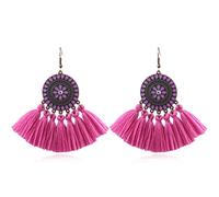 zxcs FRANDED LANG Land TRASSEL Ohrringe Mode Vintage Baumeln Blume Böhmischen Ohrringe Für Frauen Ethnische Partei Ohrringe Schmuck-Rosered