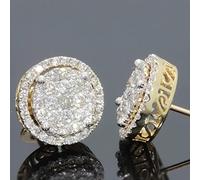 zxcs Gold Farbe Square Bling Bolzen Ohrring für Männer Hip Hop Luxus Strass Geometrie Ohrstecker Für Frauen Schmuck Party-B-Gold