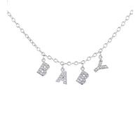 zxcs Kette Original Persönlichkeit Hip Hop Brief Choker Halsketten Für Frauen Trendige Silberfarbkette Punk-Stil Mädchen-B-Baby