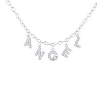 zxcs Kette Original Persönlichkeit Hip Hop Brief Choker Halsketten Für Frauen Trendige Silberfarbkette Punk-Stil Mädchen-B-Angel